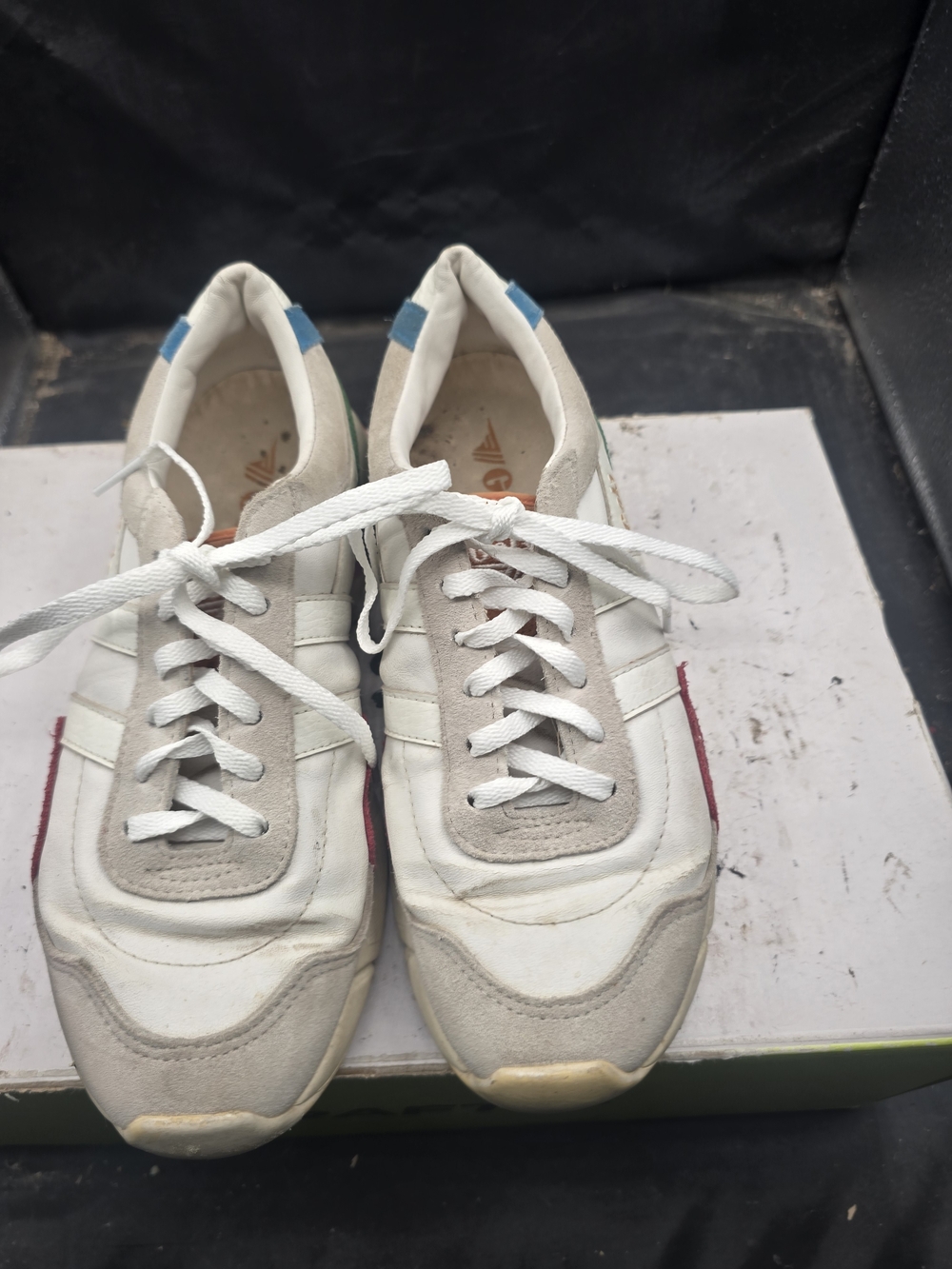 Gola White Sneakers with Blue and Red Accents